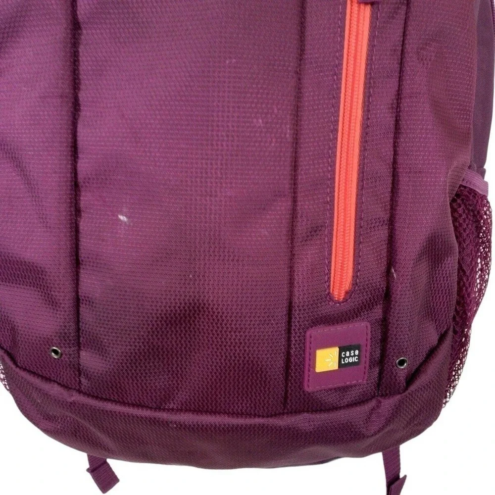 Case Logic Burgundy Backpack Pockets Adjustable Straps Pockets School